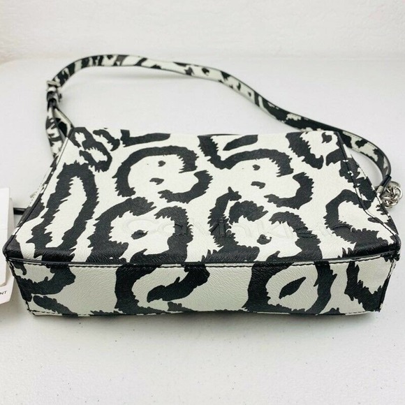 Calvin Klein Statement Series L Box Crossbody Shoulder Handbag Zebra NEW Black - Picture 6 of 8